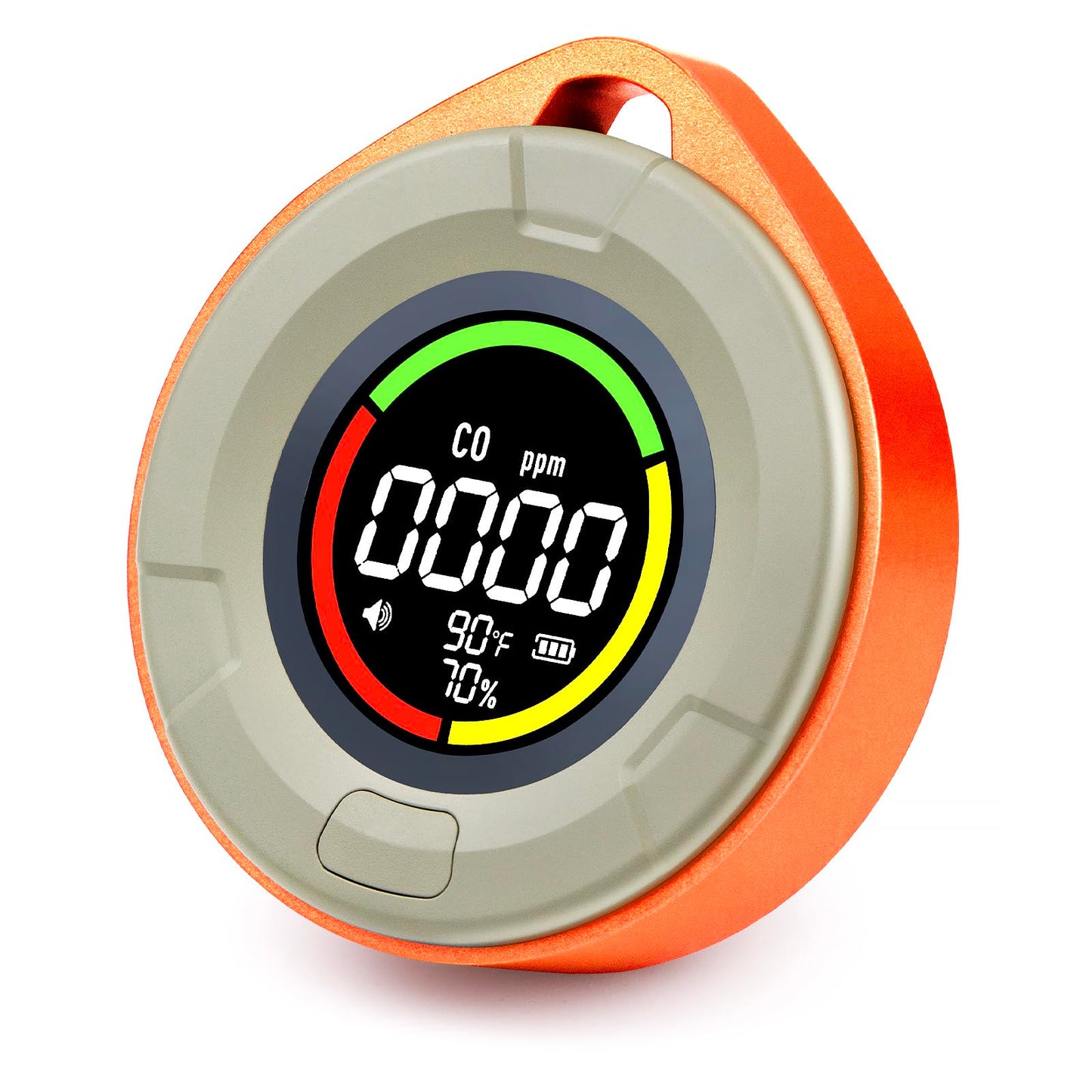 Pildegro 3-in-1 Portable Carbon Monoxide Detector, Professional Rechargeable Real-Time Travel CO Monitor 140HR Standby, Premium Reliable CO Detector with Loud Alarm for Air Safety (Orange/Passion)
