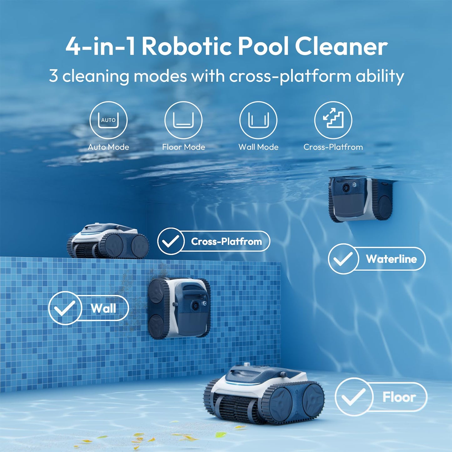 (2026 New) Bubot 700 Cordless Robotic Pool Cleaner, Pool Vacuum with 210-Min Runtime, Superior Suction, Smart Navigation, Floor/Wall/Waterline Cleaning, for Inground & Above-Ground Pools, Obsidian