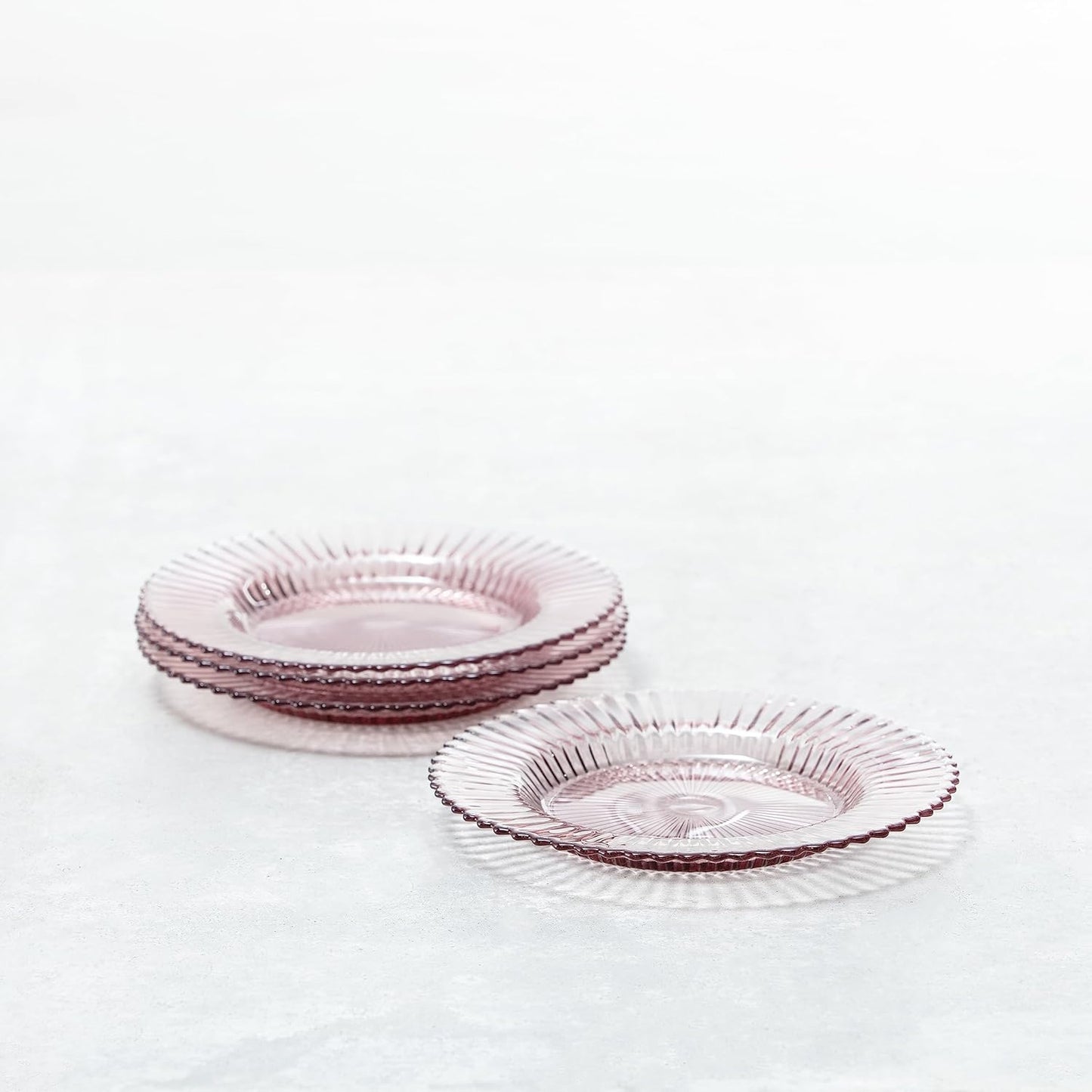 Fortessa Archie Glass Salad/Dessert Plate, 8.5 Inch, Pink