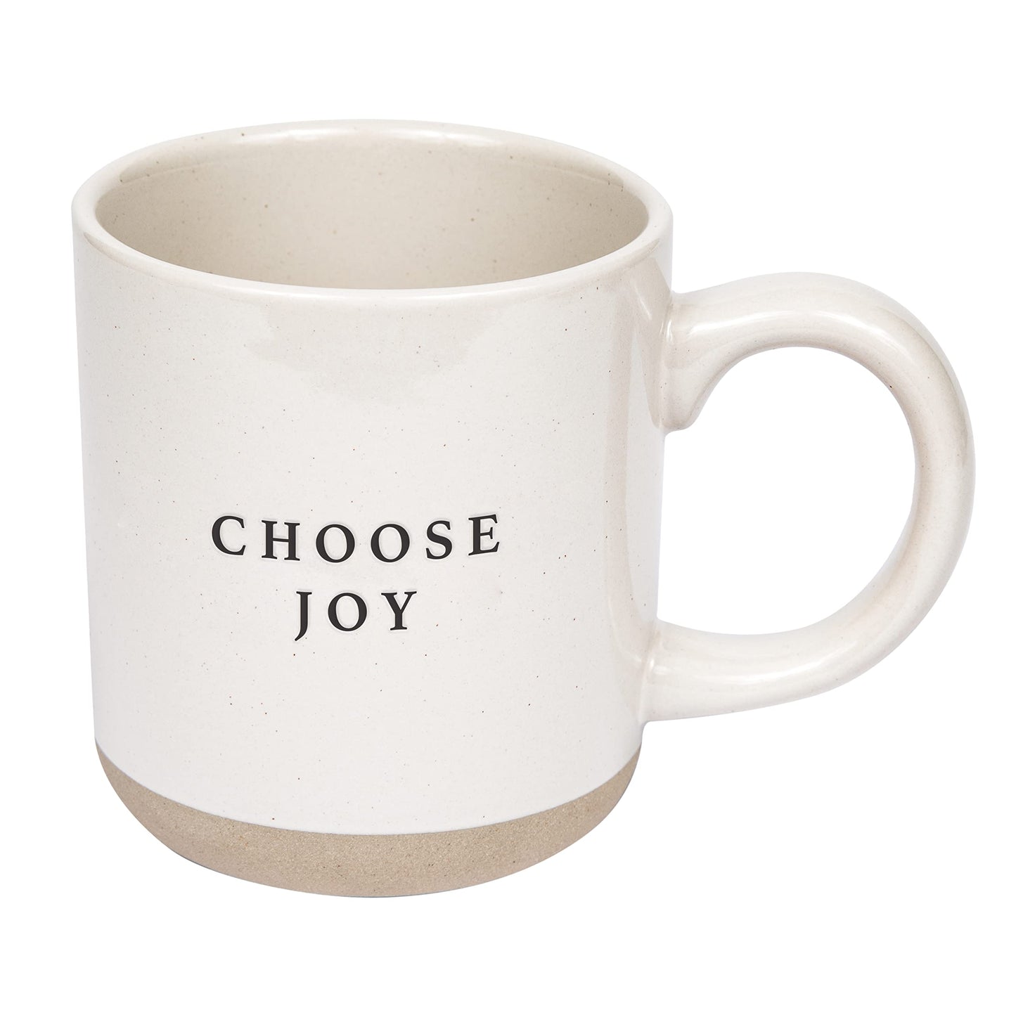 Sweet Water Decor Choose Joy Stoneware Coffee Mugs | Novelty Coffee Mugs | Microwave & Dishwasher Safe | 14oz Coffee Cup | Inspirational Gifts | Gifts for Her