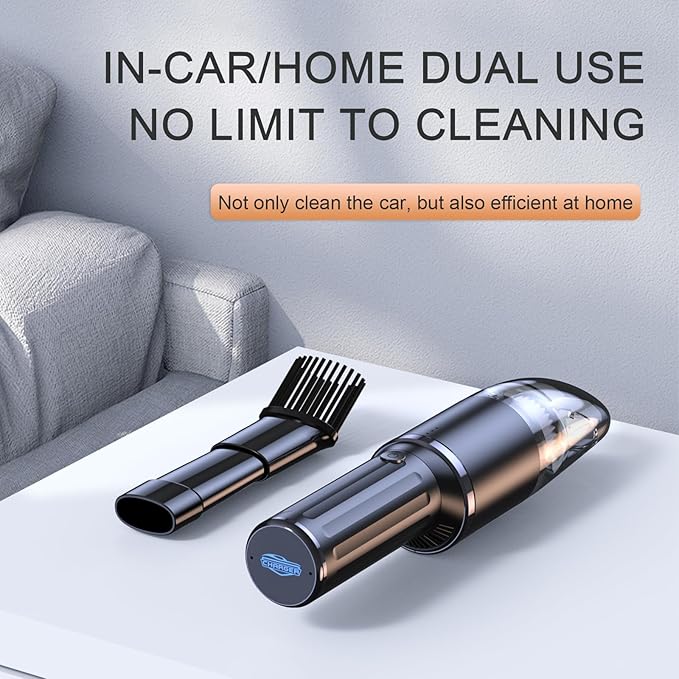 Q&F Tech Handheld Vacuum Cleaner/Car Vacuum Cleaner, Wireless Portable Rechargeable Vacuum Cleaner for Car, Home & Office, Mini Cordless Vacuum Cleaners for Desk & Crevice Between Furniture