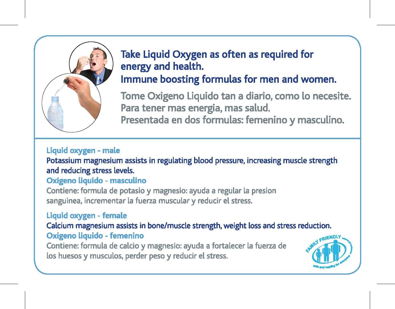 O2 Spa Bar Stabilized Liquid Oxygen Drops Female Formulation. The First & Most Concentrated Daily Oxygen Supplement. Trusted Since 1996. Accept no imitations.
