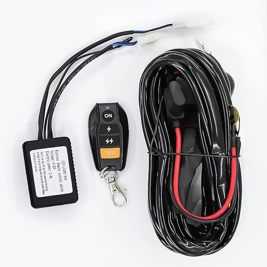 UFsenten LED Lights Bar Remote Control Trailer Wiring Harness Kit DC12V 14AWG On-Off Switch Power Relay Blade Fuse for Led...