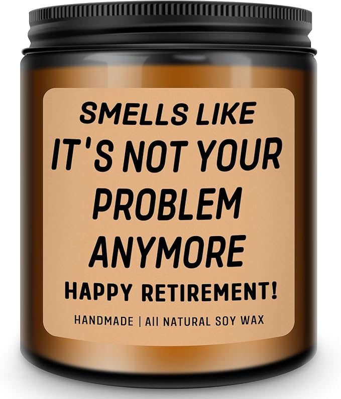 Homsolver Retirement Gift for Woman, Men, 2026 Funny Retirement Gifts for Women, Men, Friends, Work Bestie, Teachers, Coworkers, Happy Funny Retired Candle Gifts