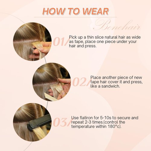 Benehair Tape in Hair Extensions Human Hair, Dark Brown Remy Hair Extensions Straight Human Hair Tape in Extensions Invisible 10pcs 25g 18 inch