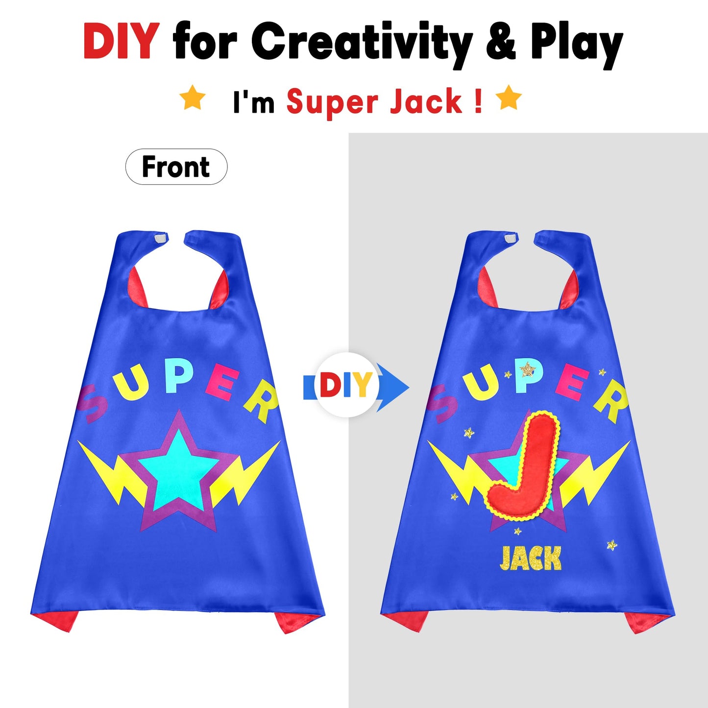 D.Q.Z Superhero-Capes and Masks for Kids Gifts for Girls Boys Super Hero Dress Up Cape and Mask (Blue-Red)