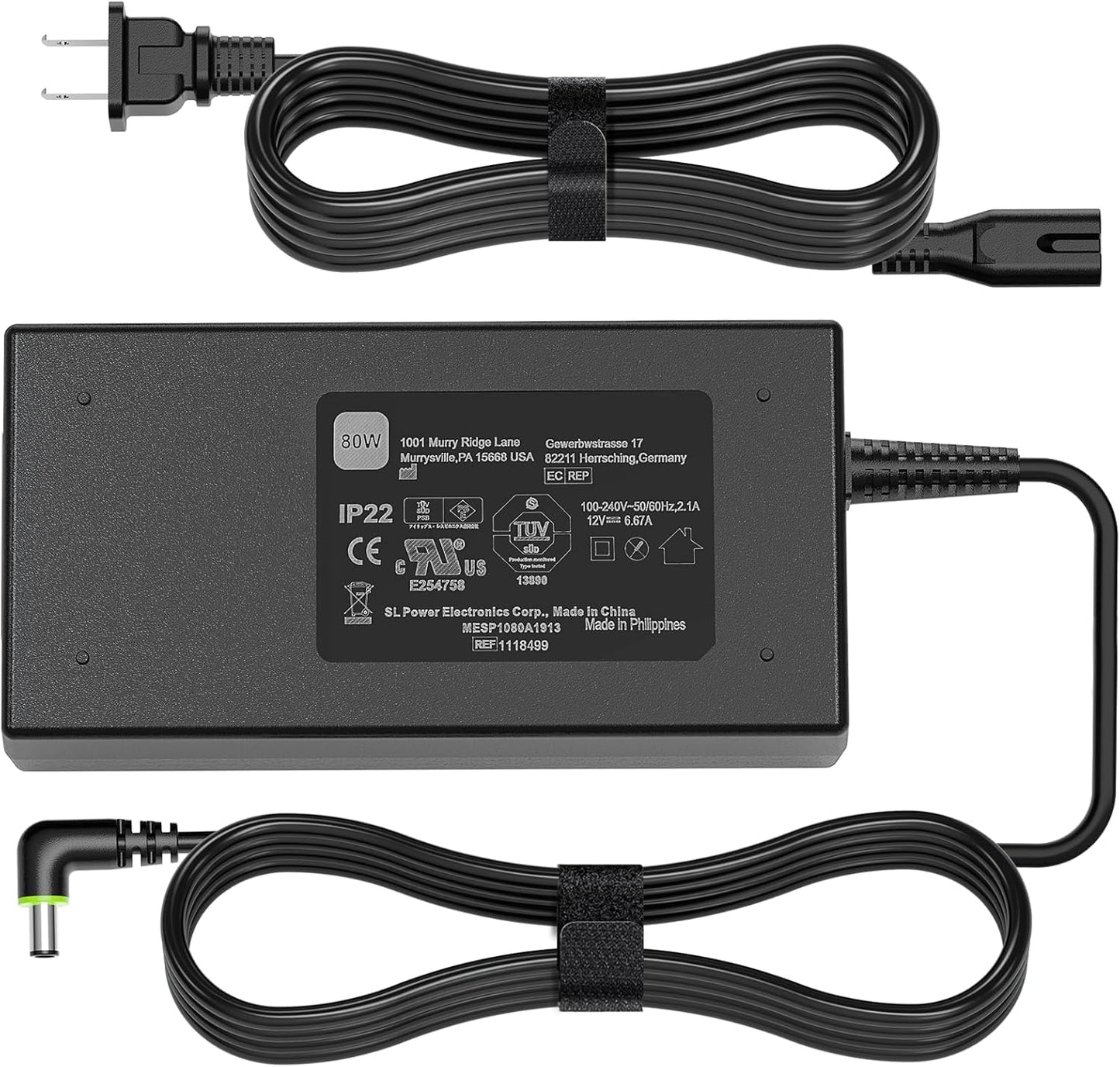 HHZ 80W Charger Compatible with Philips DS500 DS700 DSX510H11C DSX520T11C, DreamStation 2 Respironics CPAP Auto Pro Ref 1144267 MEA080A12C 12V 6.67A Adapter 1118499 100589 Power Cord Supply
