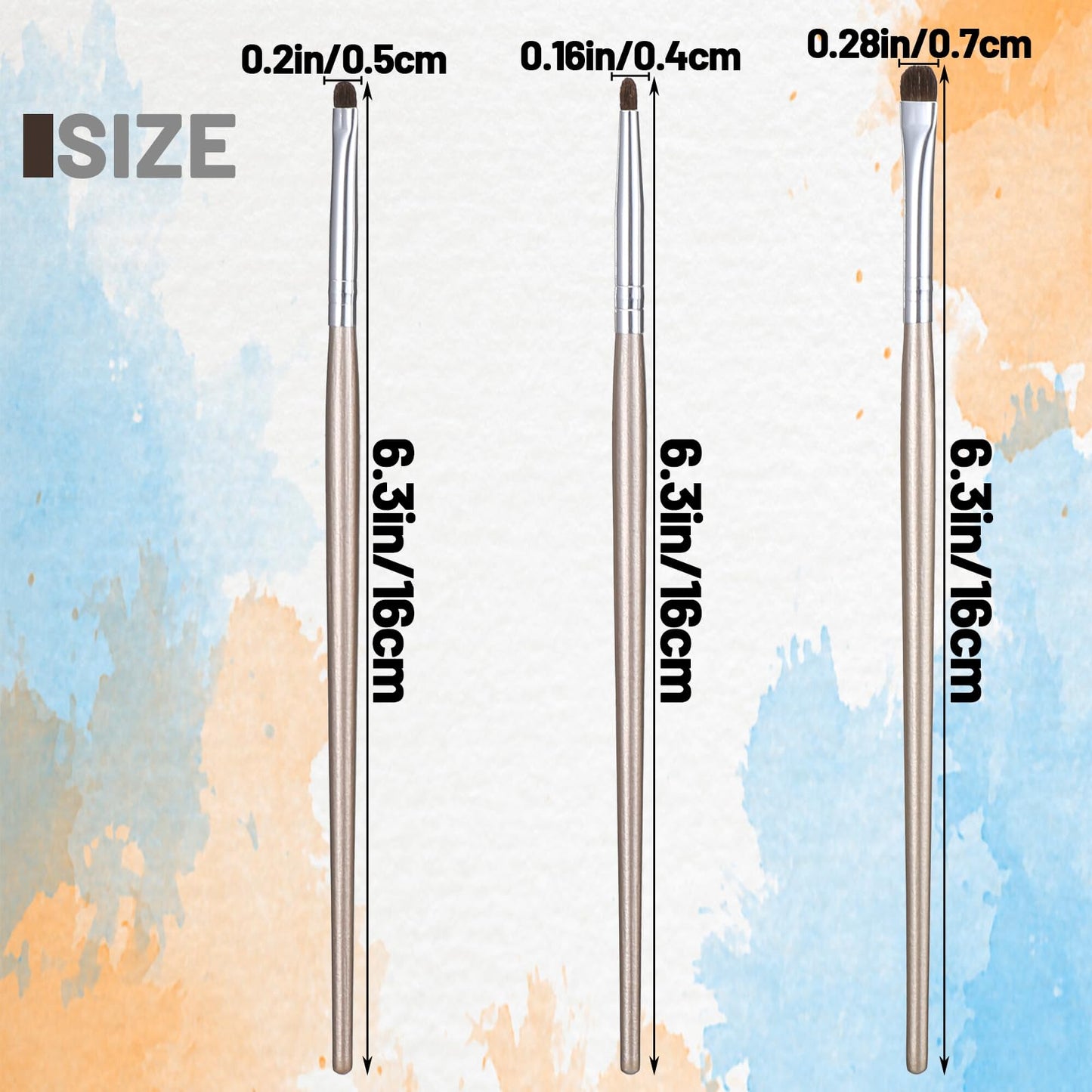 3 Pcs Eyeliner Smudge Brush Flat Eyeliner Brush for Eyeshadow Brushes Mini Eyeliners Brushes Fit Powder Gel Cream Liquid Conceal