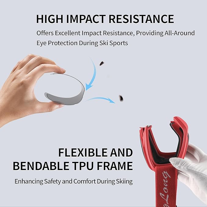 BangLong Ski Goggles, Snowboard/Snow Goggles Anti Fog UV Protection Design for Men Women Skiing, Skating,Snowmobilet,Youth