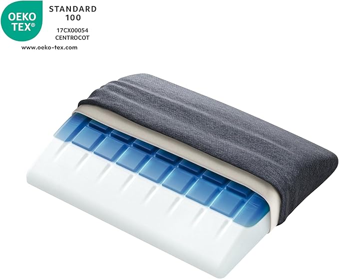 Technogel Lumbar Support Cushion – Cooling Gel Back Cushion for Office Chair, Car, Airplane – Sciatica & Lower Back Pain Relief – Ergonomic Support for Long Sitting, Office Workers, Drivers, Gamers