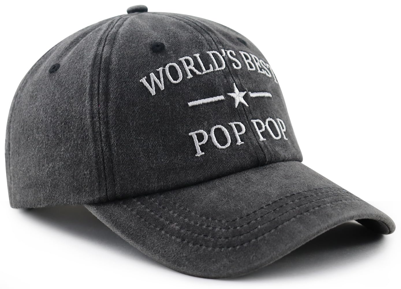 Pop Pop Gifts from Grandkids Daughter Son, Funny World's Best Grandpa Hat, Adjustable Cotton Embroidered Grandfather Baseball Cap, Fathers Day Retirement Birthday Gifts for Grandpa Dad Men Friend