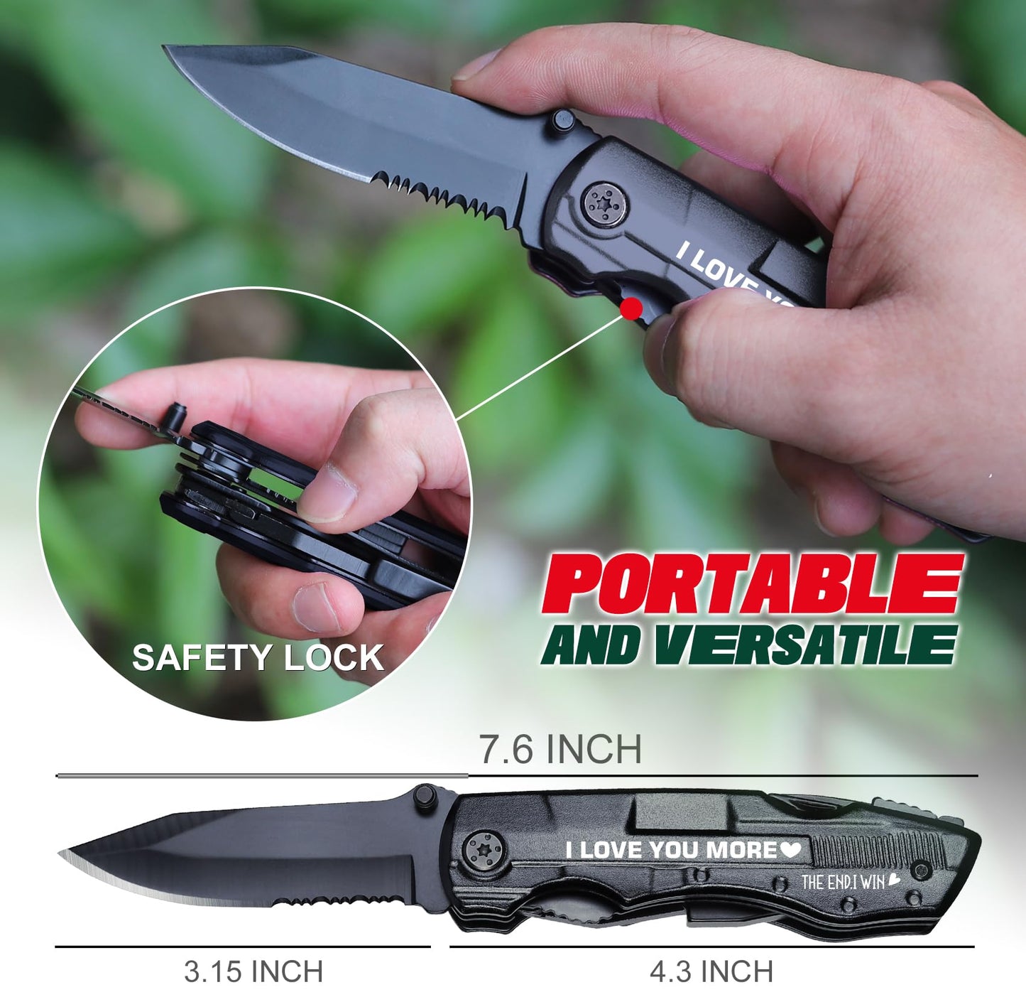 Valentines Ideal Gifts for Him Husband - Mens Valentines Gifts, Valentines Gifts for Him Husband Boyfriend - “I Love You More” Anniversary Birthday Gifts for Husband Him, 20 in 1 Multitool Knife