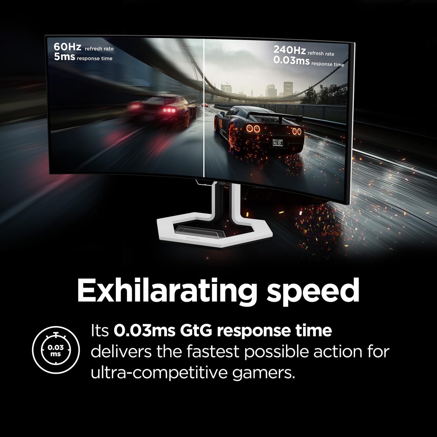 Lenovo Legion Pro 34WD-10 Curved Gaming Monitor – 34" WQHD OLED – 240Hz – AMD FreeSync™ PremiumPro – HDR TB400 – 0.03ms MPRT – KVM, USB-C, HDMI 2.1, DP 1.4 – Ergonomic Tilt Stand – Raven Black