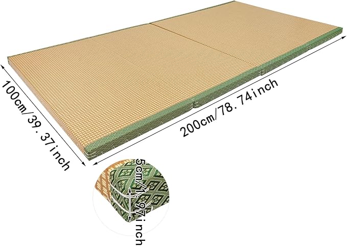 Foldable Floor Mattress, 78.74"*39.37"*1.97" Tatami Floor Mat, Meditation Yoga Natural Coconut Fiber Easily Cleaned Floor Bed Futon Pad Folding Sofa Bed For Yoga Meditation Tea Rooms