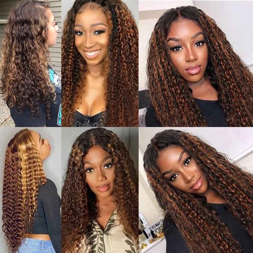 Habiliana Bundles Human Hair 16 18 20 Inch Jerry Curly Wave P4/30 Human Hair Bundles 11A Unprocessed Brazilian Virgin Quick Weave Hair Extensions for Black Women