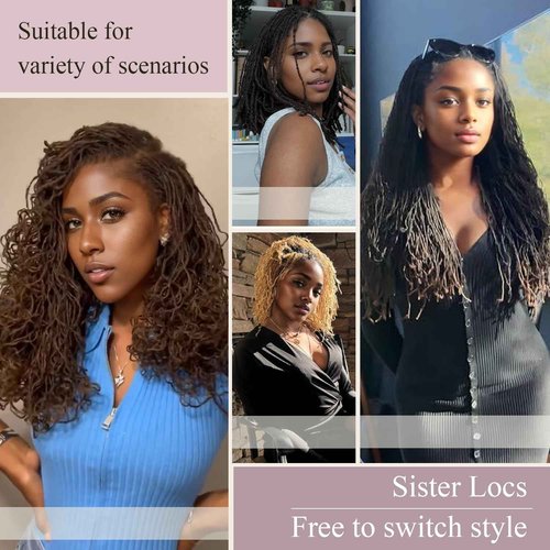 Originea 8-18 Inch 0.1 and 0.2 0.4 Thickness Curly Tips Interlocked sister Locs 100% Real Human Hair Micro loc Extensions Permanent Dreadlock Extensions (27# 0.1cm, 8 Inch 70 Strands)