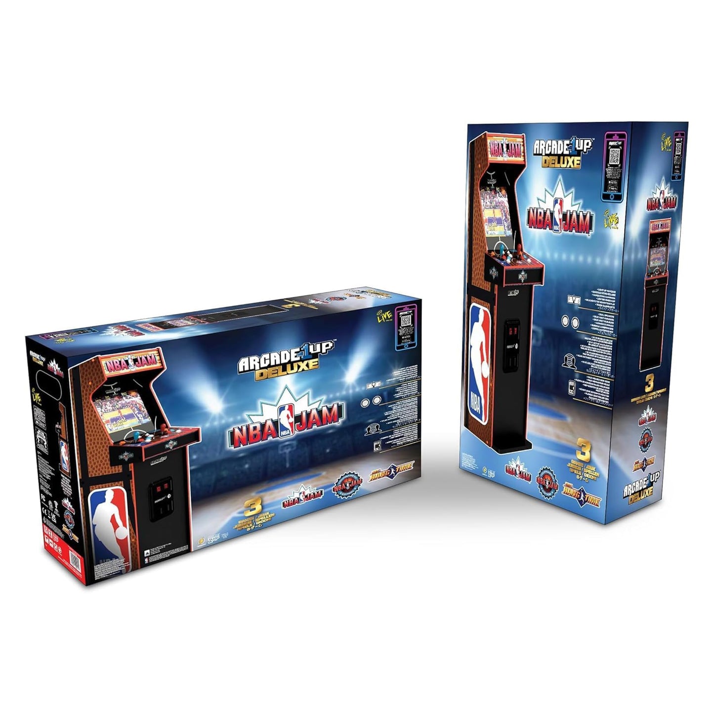 ARCADE1UP NBA Jam Deluxe 2-Player Control Panel Arcade Machine, Built for Your Home, 5 Foot Tall Cabinet with 3 Classic Games