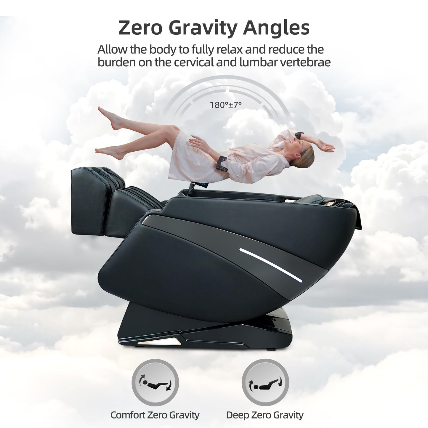 4D Massage Chair Full Body Recliner with Heat – Zero Gravity 57'' SL Track Shiatsu Massage Chair for Home Office with AI Voice, 7" Touch Screen, Wireless Charging,Neck & Shoulder Relief Mom/Dad/Wife