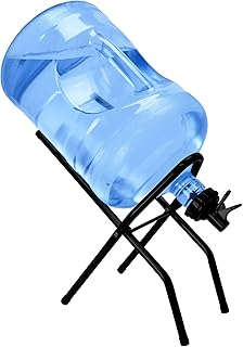 Brio 5 Gallon Water Bottle Jug Drink Dispenser Storage Cooler Foldable Cradle Stand BPA Free Valves Stainless Steel Rack H...