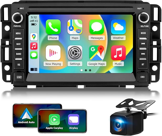 Car Radio Stereo for Chevy Silverado 2007-2014 Tahoe GMC Sierra Yukon,2+64G Android 13 Touch Screen Head Unit with CarPlay...