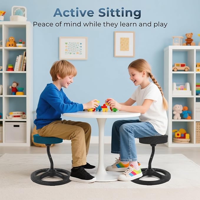Upaloop ADHD Chair for Kids, Yoga Chairs for Adults, Wobble Stool Active Flexible Seating Desk Chair with Non-Slip Base and Washable Seat Cover for Stability, Balance, Yoga, Office, School, Classroom