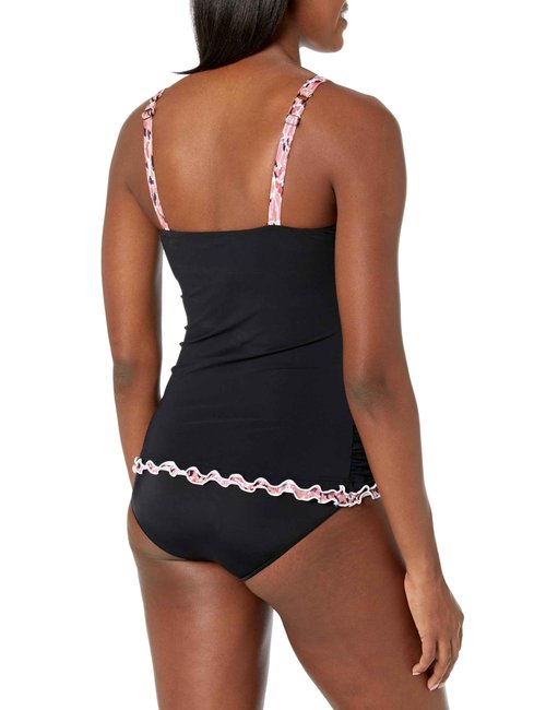 Profile by Gottex Women's Standard Pretty Wild D-Cup Tankini, Black
