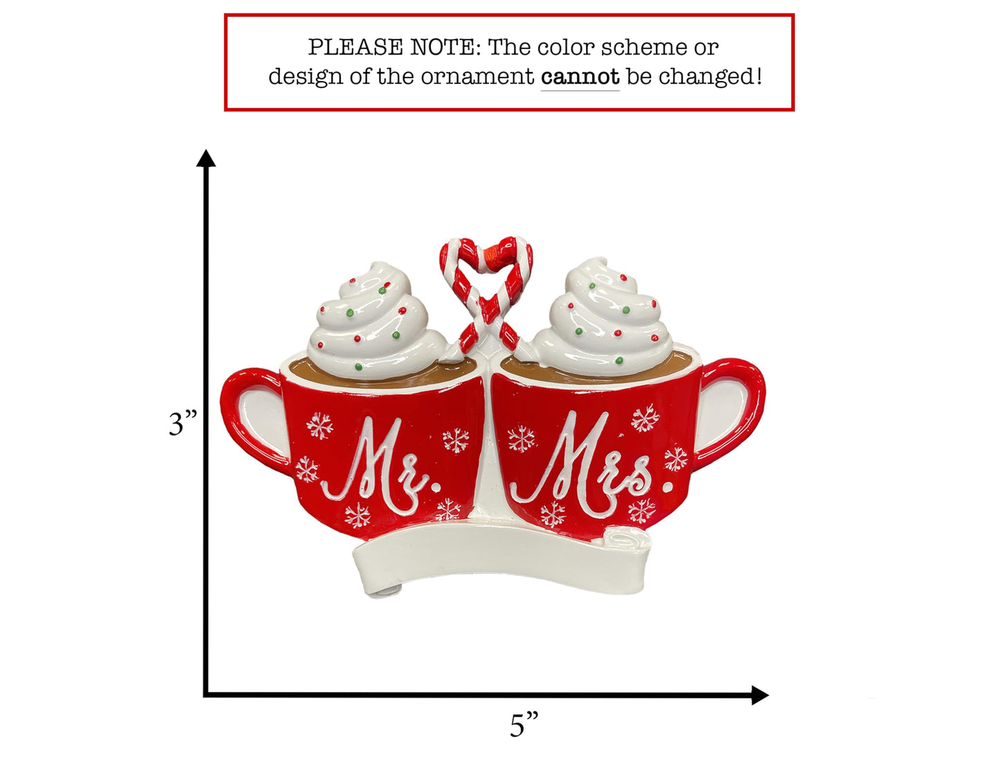 UniqXmas Personalized Our First Christmas as Mr and Mrs Ornament 2025 | Custom Hot Cocoa Mugs Wedding Xmas Tree Decor | Newlywed Couple Marriage 1st Year Married Keepsake Gift
