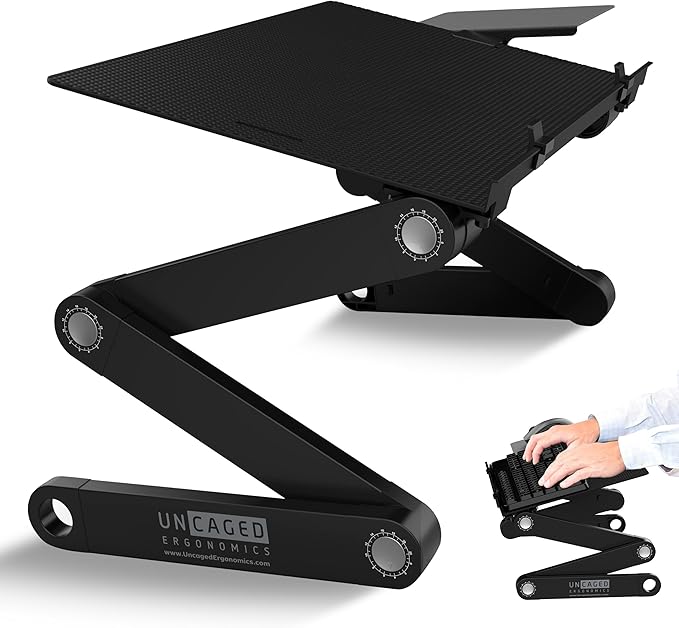 Uncaged Ergonomics WorkEZ Adjustable Computer Keyboard Stand for Desk, Keyboard & Mouse Riser, Ergonomic Portable Stand fo...