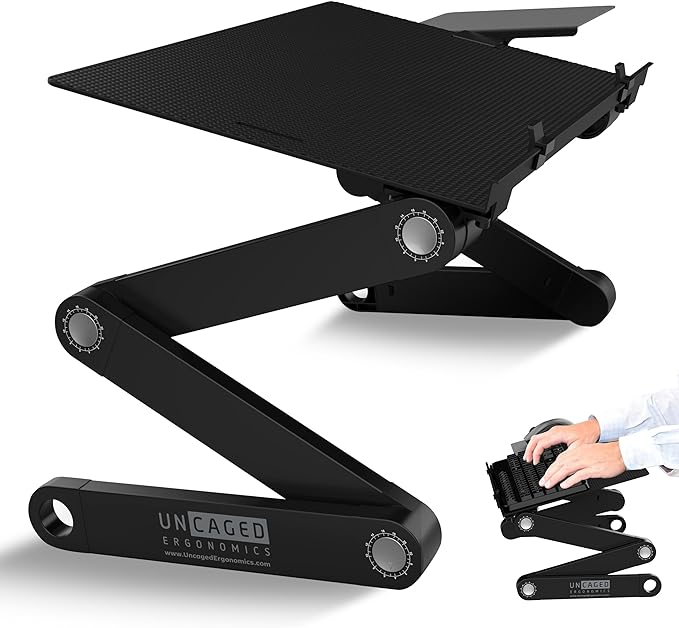 Uncaged Ergonomics WorkEZ Adjustable Computer Keyboard Stand for Desk, Keyboard & Mouse Riser, Ergonomic Portable Stand fo...