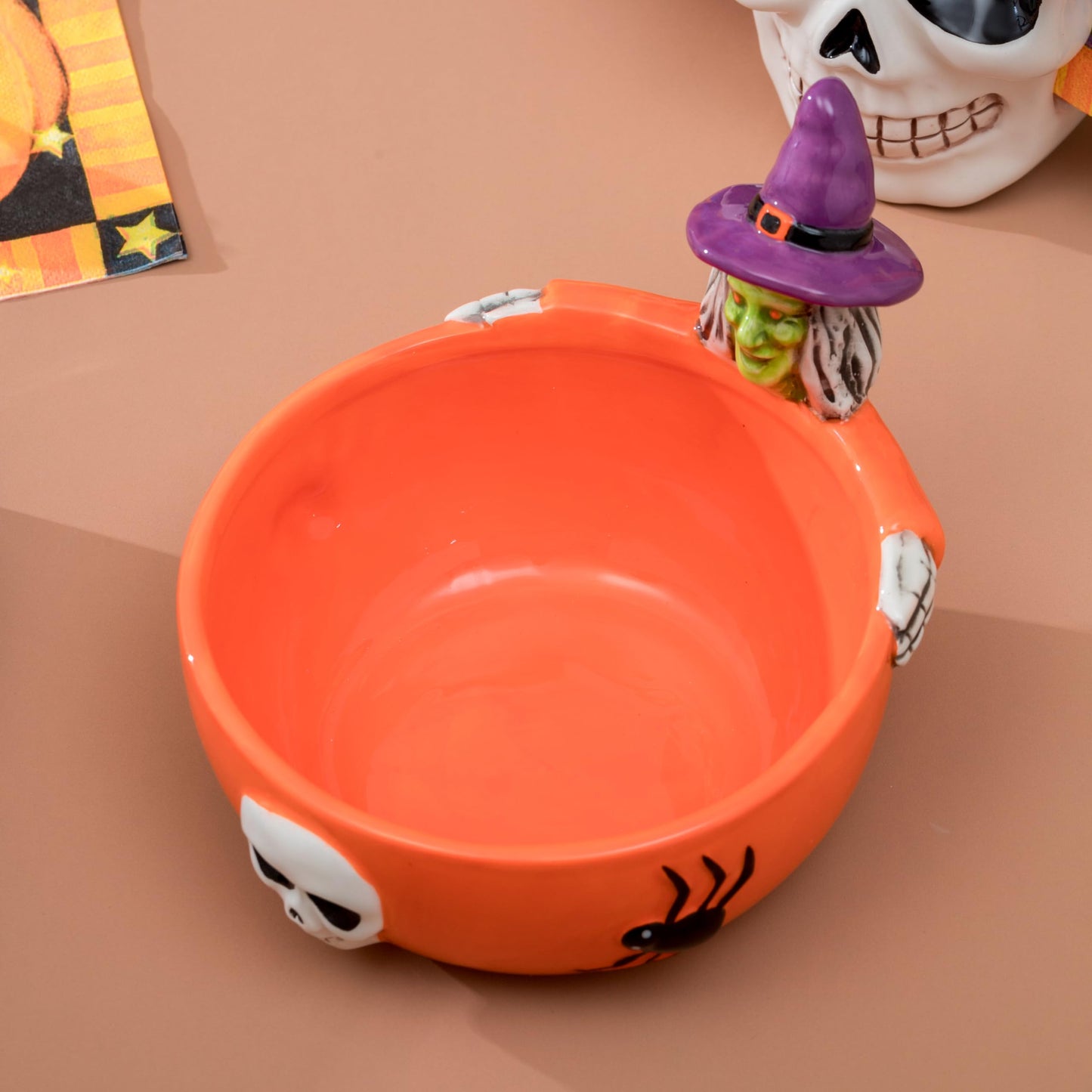 Halloween Candy Bowl -Candy Servers Hand Painted Ceramic, Dishwasher Safe