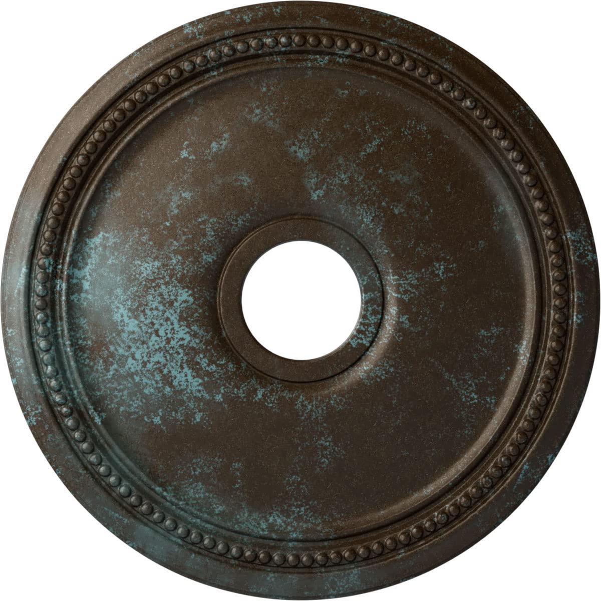 Ekena Millwork Cm18Dibbs Diane Ceiling Medallion, 18Od X 3 5/8Id X 1 1/8P (Fits Canopies Up To 5 3/8), Hand-Painted Bronze Blue