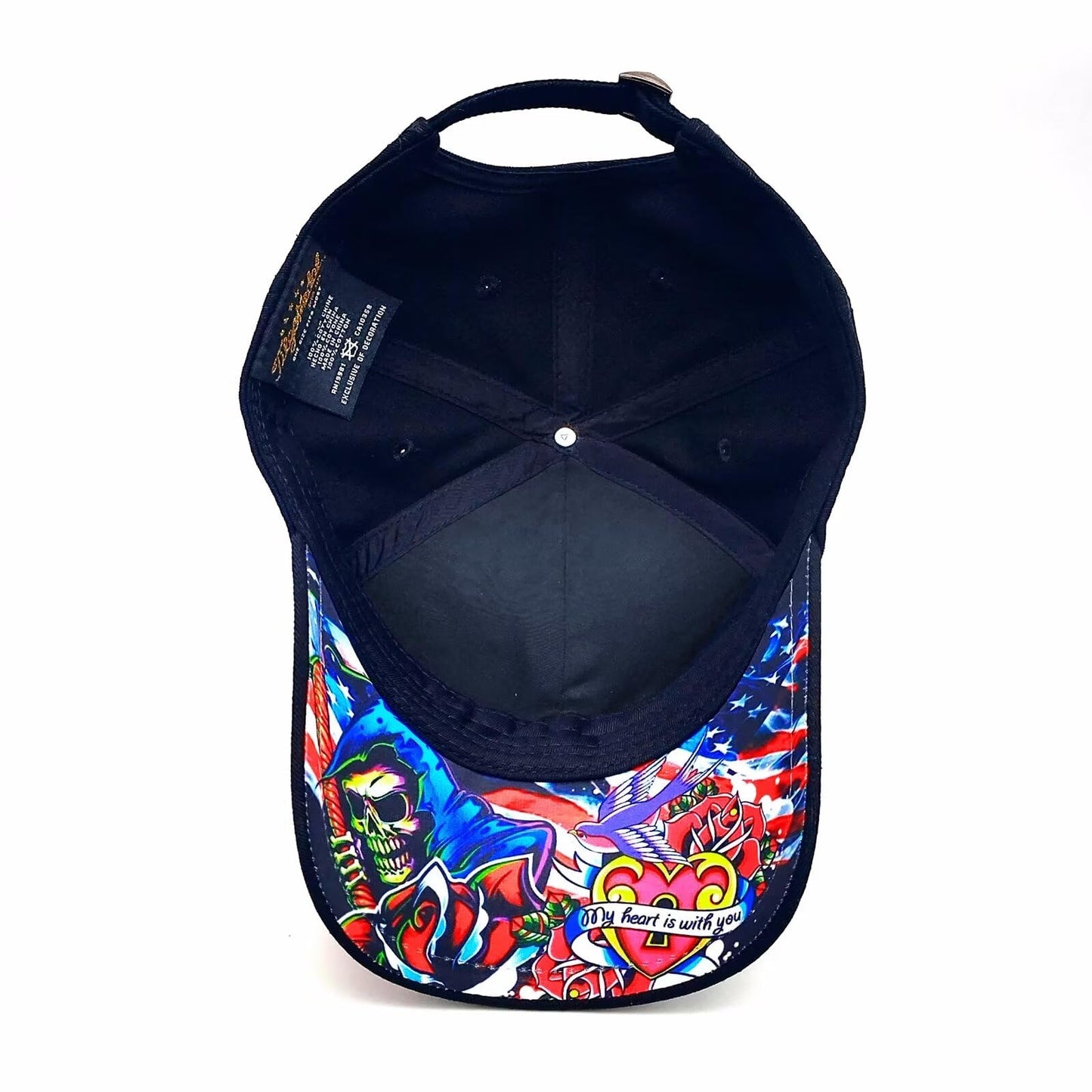 Tilgomedal Snapback Hats for Men Women Fashion Grim Reaper Skull Black Baseball Caps, Large-X-Large
