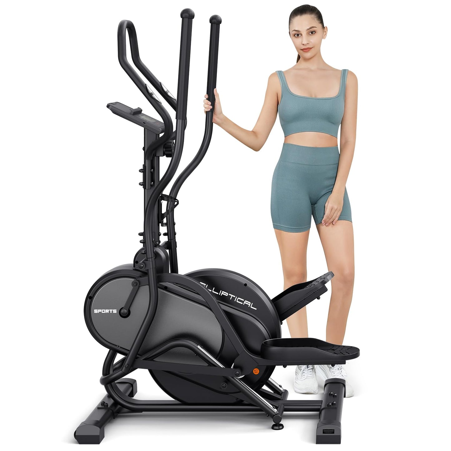 THERUN Elliptical Exercise Machine, Cardio Climber Elliptical Machine for Home, Stair Stepper Elliptical Training Machines w/ 13LBS&18LBS Flywheel, 16 Levels Resistance (13LBS Flywheel Grey)