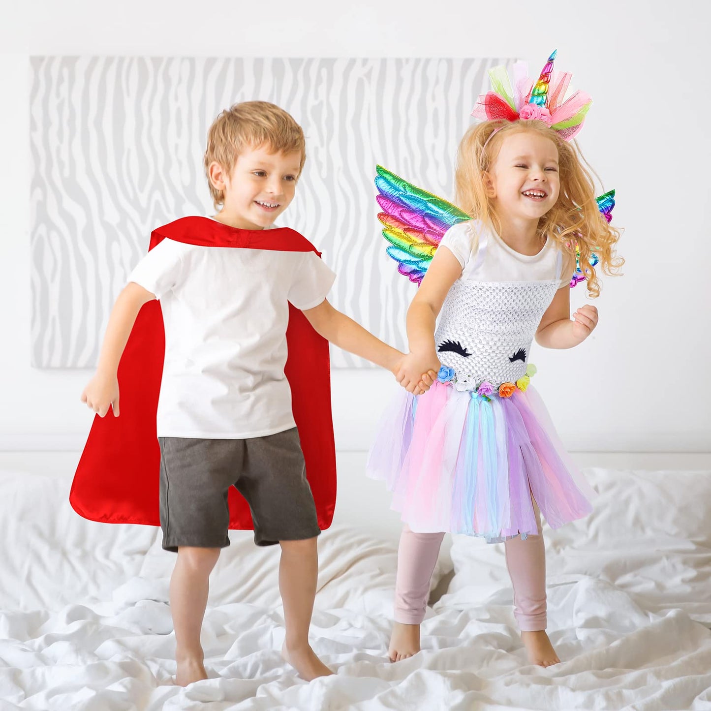 DOLNOW Girls Dress up Trunk Girl Pretend Play Costumes,12pcs Role Play Set with Supergirl Hero Costumes for Toddler Little Girl's Ages 3 4 5 6 Years