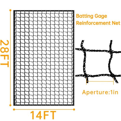 Gagalileo Baseball Softball Batting Net: 28x14FT Replacement Net for Beisbol Batting Cage Practice Backyard Youth Players Training Coaches