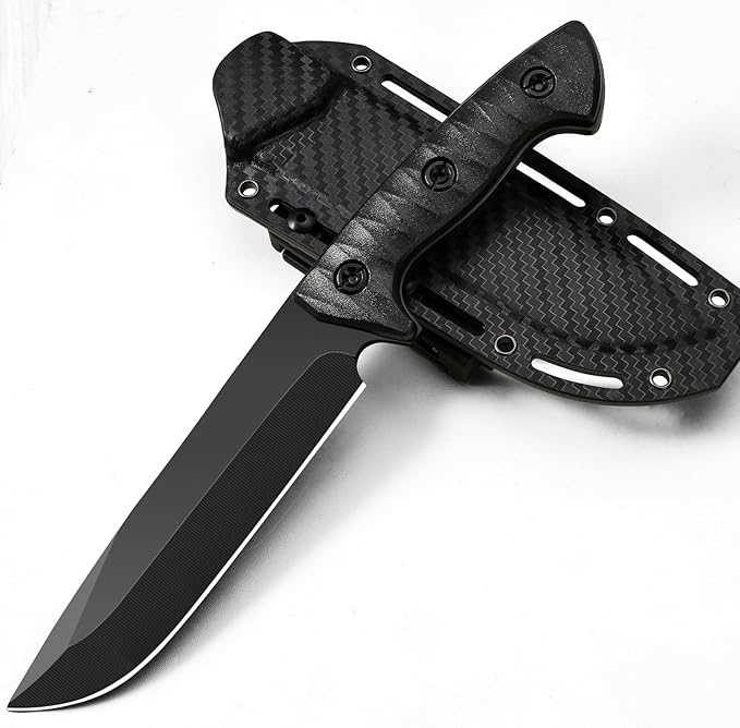 xiaotianlai Survival Knife with Fire Starter and Kydex Sheath,10.16" Full Tang Fixed Blade Hunting Knife with G10 Handle f...