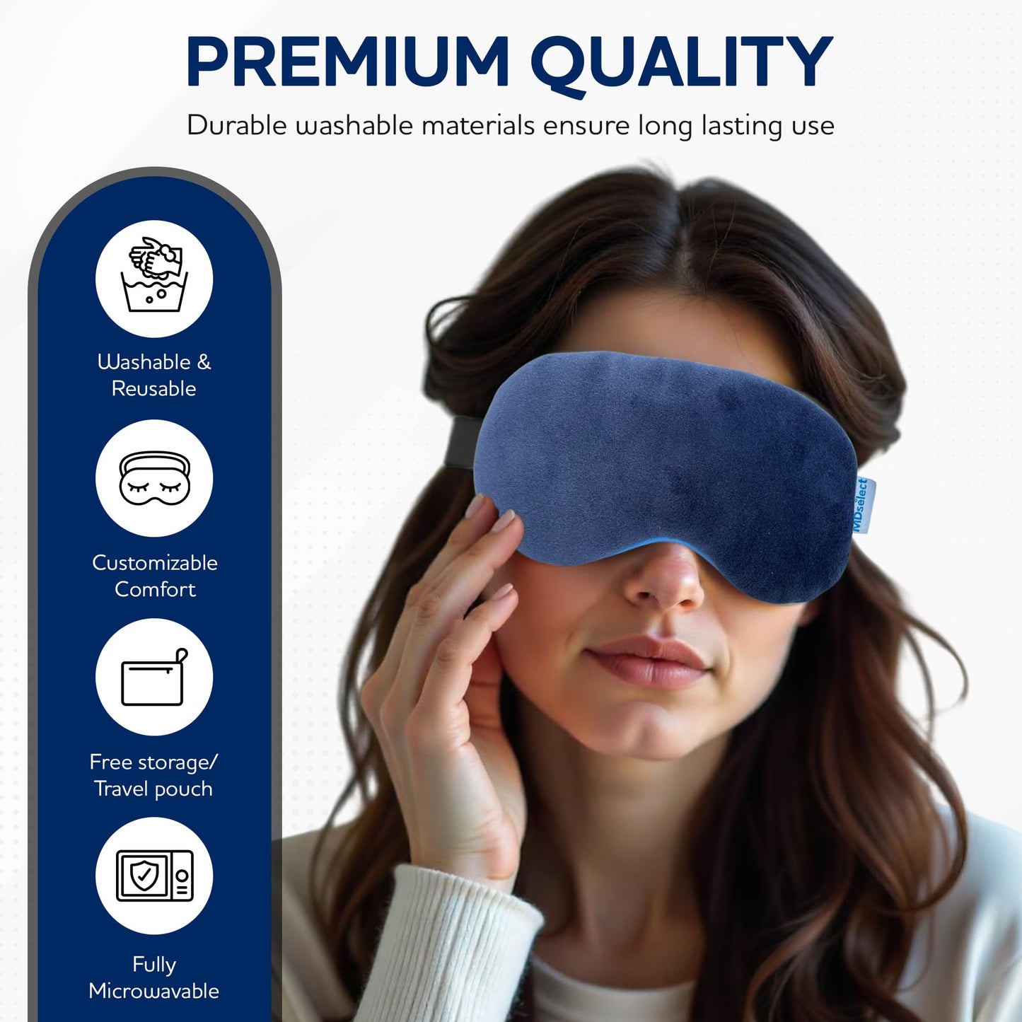 MDselect Microwavable & Freezable Hydro Beads Eye Mask - Warm & Cold Therapy for Dry Eyes, Styes, Blepharitis & Sinus Relief