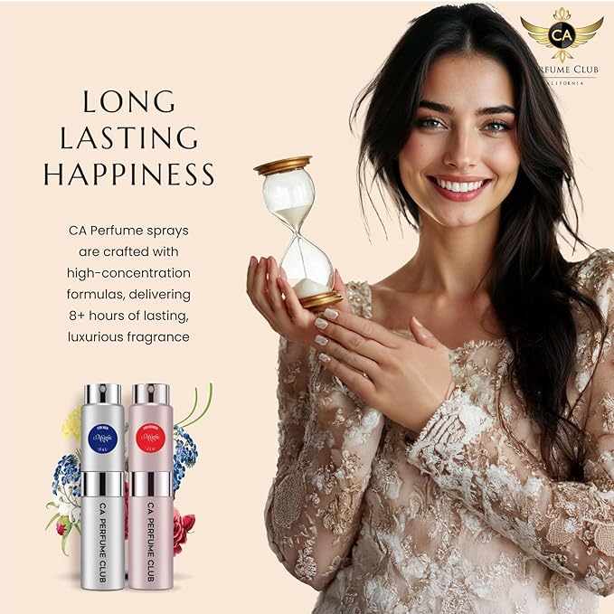 CA Perfume Duo Impression of Rose Ventus For Women Perfume Layering Set Long Lasting Travel Size EDP + Body Oil Roll-On Bottle 0.27 Fl Oz+0.33 Fl Oz