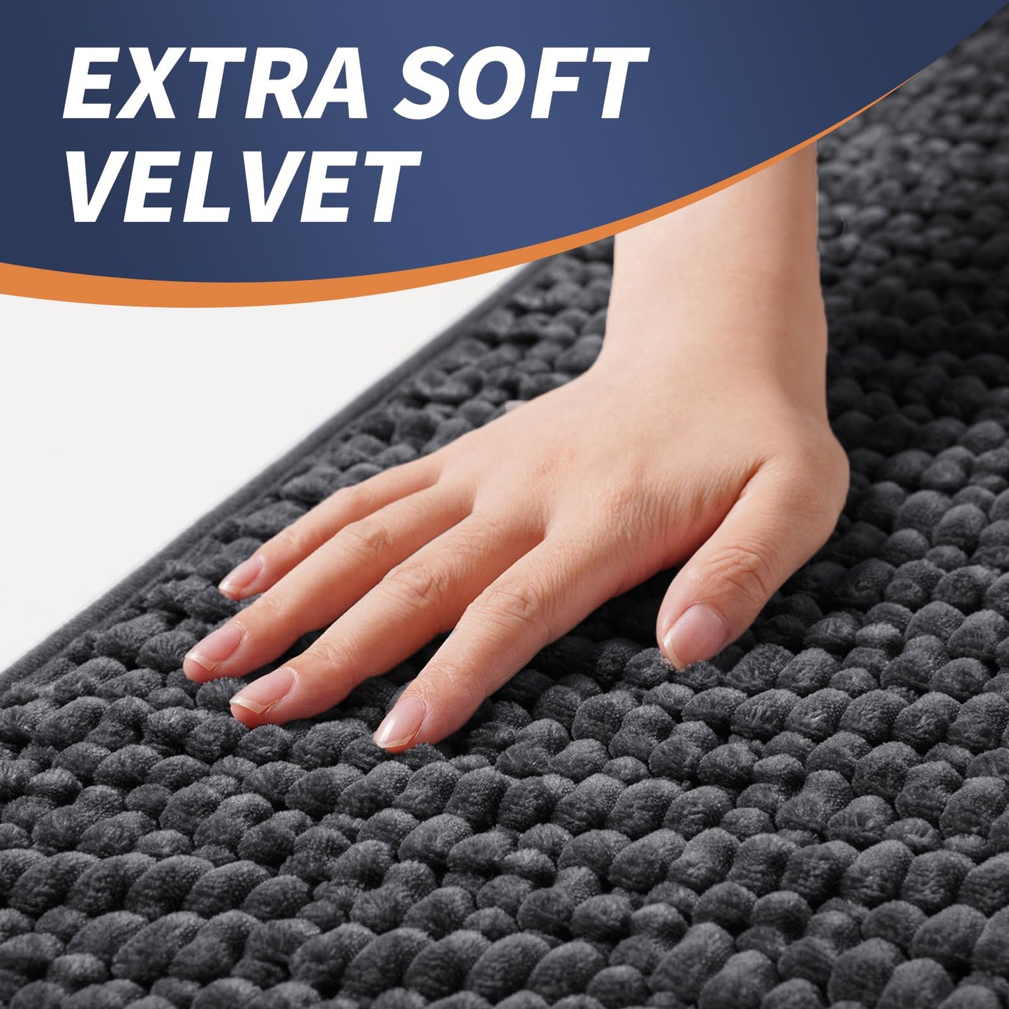 Bathroom Rugs Non Slip Washable, Rubber Bath Mats for Bathroom,Quick Dry,Super Absorbent Ultra Thin Small Bath Mat Low Pile Bath Floor Mat Fit Under Door,Shower,Sink, Dark Grey, 17"x24"