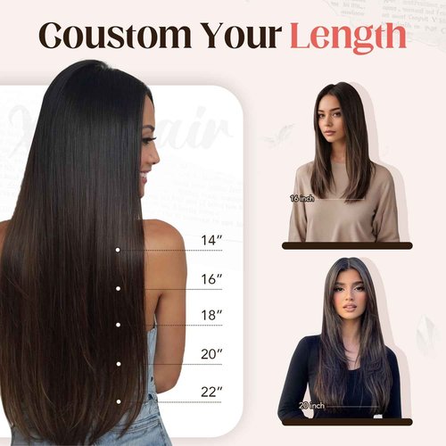 XDhair Wire Hair Extensions Real Human Hair 18Inch 85g Balayage Color Chocolate Brown to Caramel Blonde Invisible Wire Hair Extensions(#4/27/4-18inch)