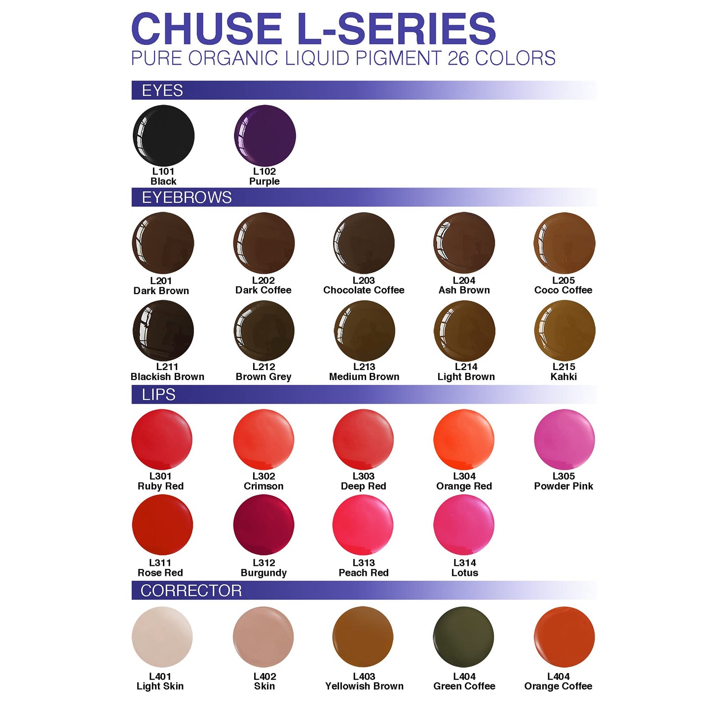 CHUSE PMU Mixing Corrector Pigments 0.35oz/10ml (L401 Light Skin)