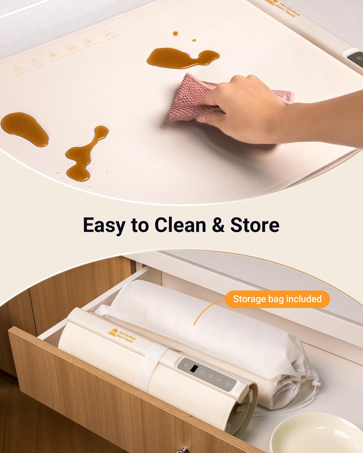 Warming Mat for Food Extra Large, 42"x16" Extendable Food Warming Mat, Electric Warming Tray for Buffets Party with 7 Adjustable Temperature, 6 Timer, Silicone Food Warmer for Parties