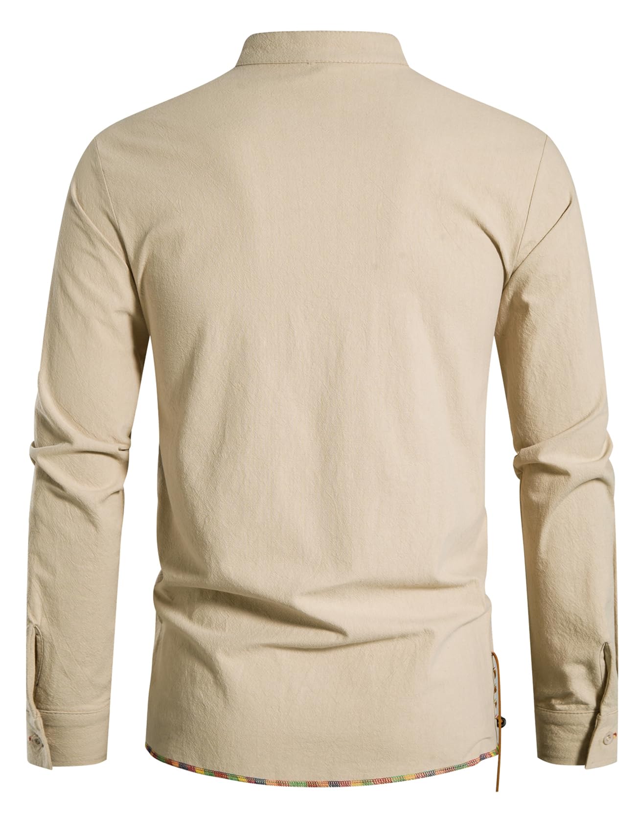 JEMITOP Men's Vintage Renaissance Costume Long Sleeve Lace Up Shirts for Pirate Viking Medieval Vampire Halloween Cosplay Clothing Khaki-D L