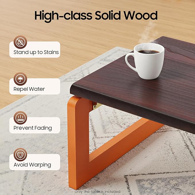 cutooio Foldable Coffee Table, Japanese Coffee Table, Portable Low Picnic Table, for bedrooms, beds, Study Rooms, Tea Rooms, 23.6''x 15.7''x 11.8''