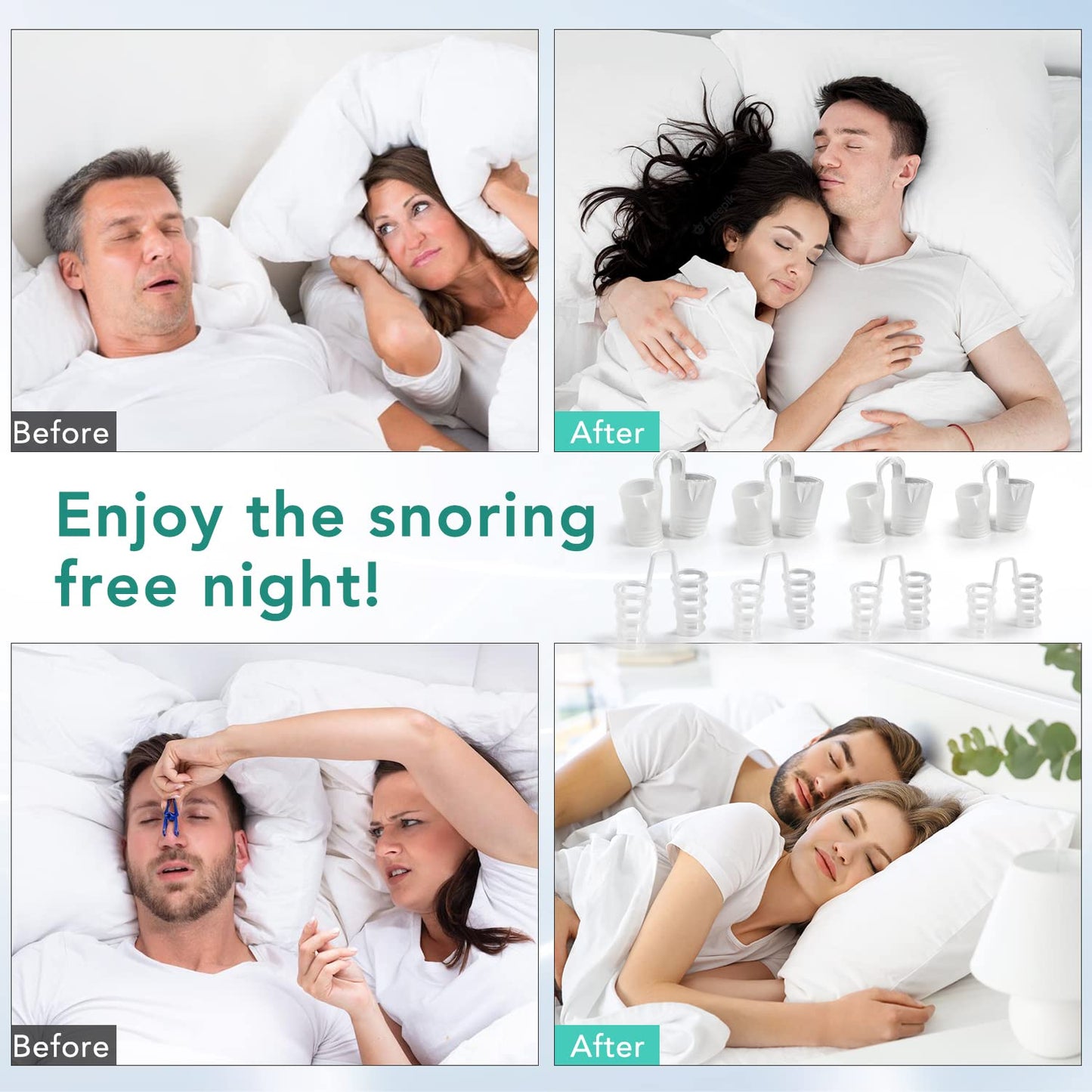 CINWAUVO Anti Snoring Nose Vent 8 Nasal Cones Nasal Dilator to Stop Snoring - Effective Snore Stopper Anti Snoring Devices Easy to Use Snoring Solution