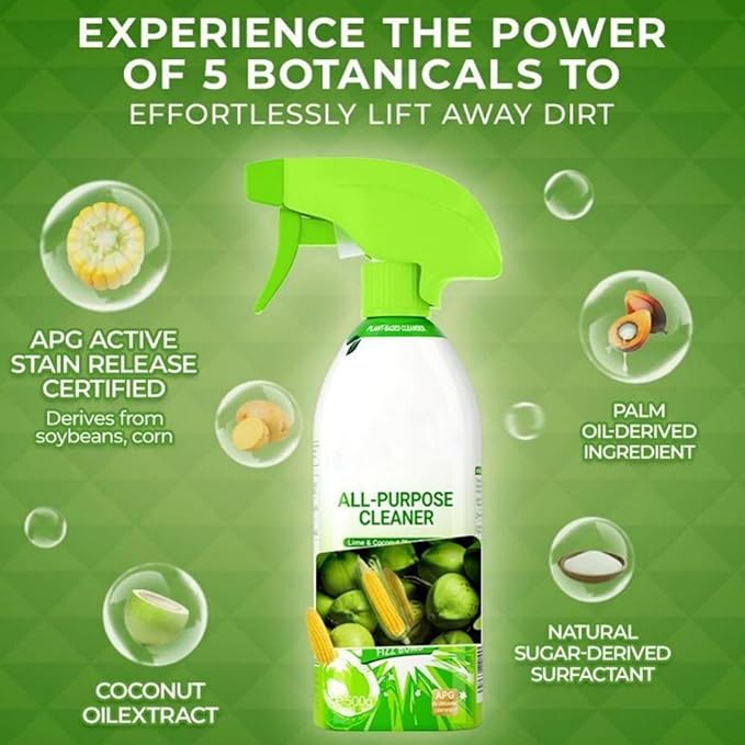 All Purpose Cleaning Spray, 500g Kitchen, Counter, and Surfaces Cleaner, Time-Saving Grease Remover Mist and Foam for Apartments, Rentals, Houses, Dorms, Cars, Everyday Household Use