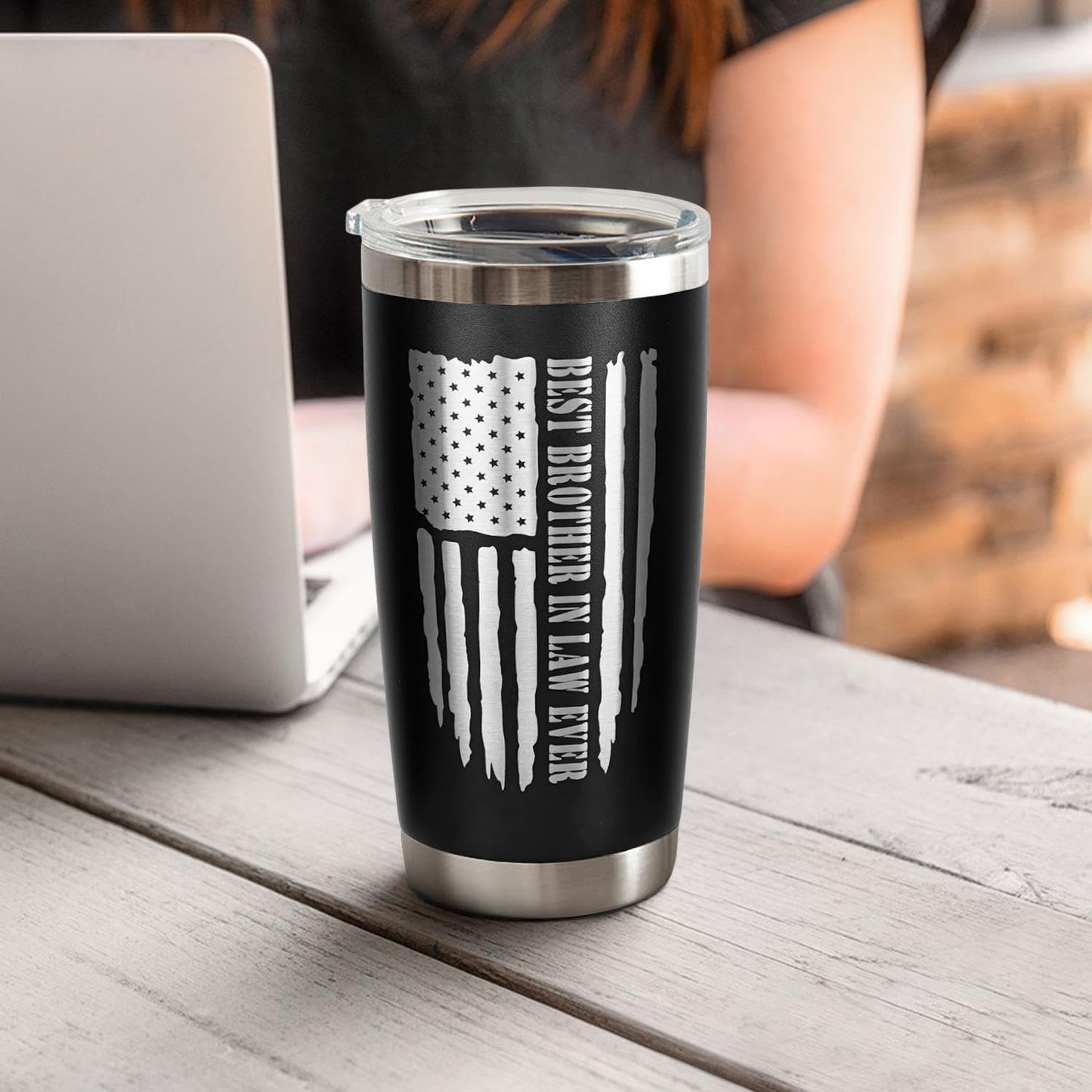 qynspngs Brother In Law Gifts, Birthday/Christmas Gift For Brother In Law, Brother-in-Law Mug Coffee Cup, 20oz Tumbler Lid And Straw