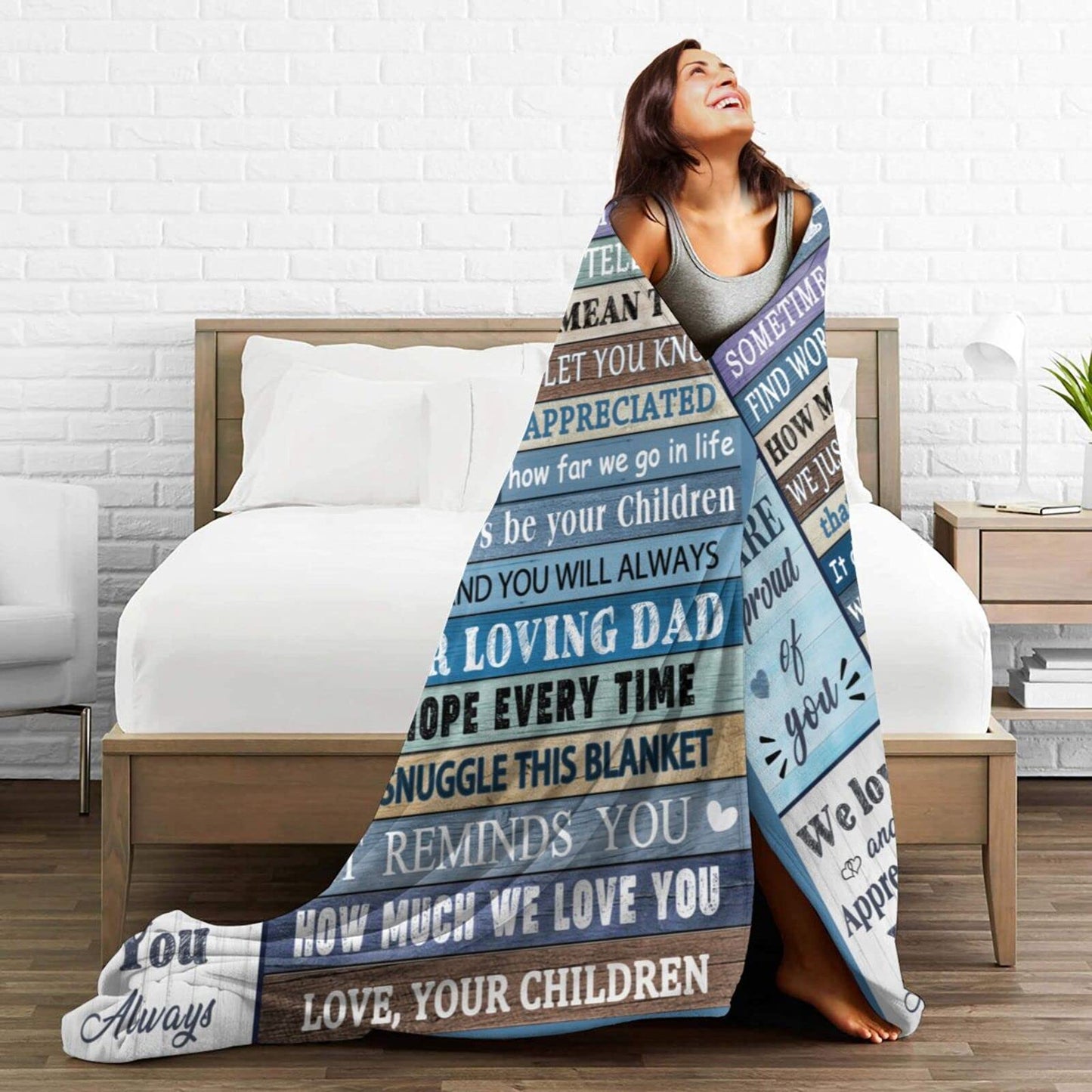 JOPJOLIW Dad Gifts for Dad Blanket, Birthday Gift for Dads from Kids Daughter Son Throw Blanket 60" X 50"