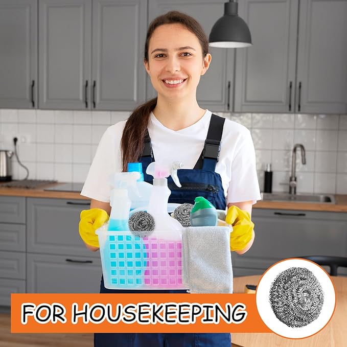 150 Pieces Stainless Steel Scourers Bulk Steel Wool Scrubbers Small 10 gram Metal Sponges Wire Scouring Pad for Stoves, Pots, Pans, Oven, Cooker Hoods for Kitchen Bathrooms(Separately Packaged)