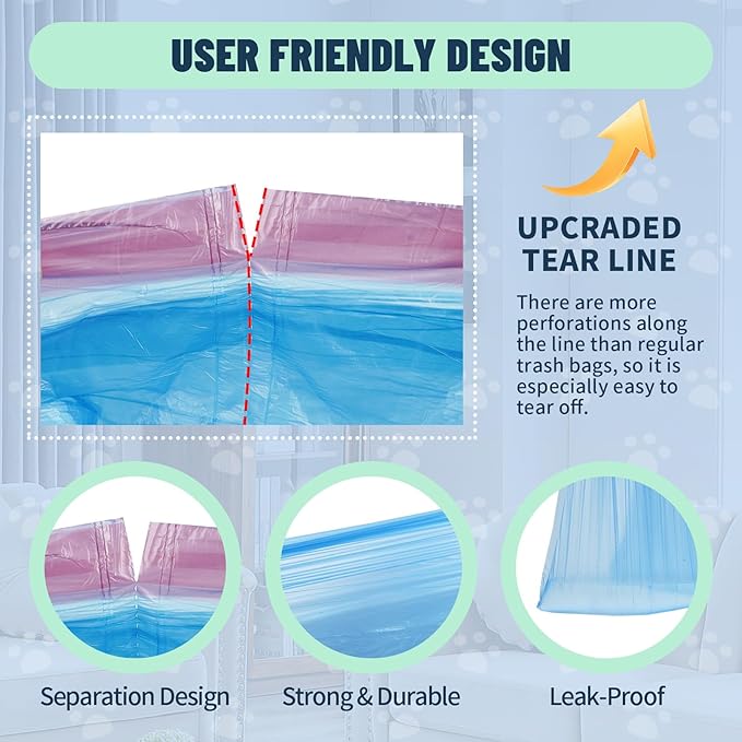 5 Rolls Litter Bags Compatible with Petcove – 18 x 16 in Durable Automatic Litter Box Bags, Strong Kitty litter box liners for Easy, Mess-Free Disposal
